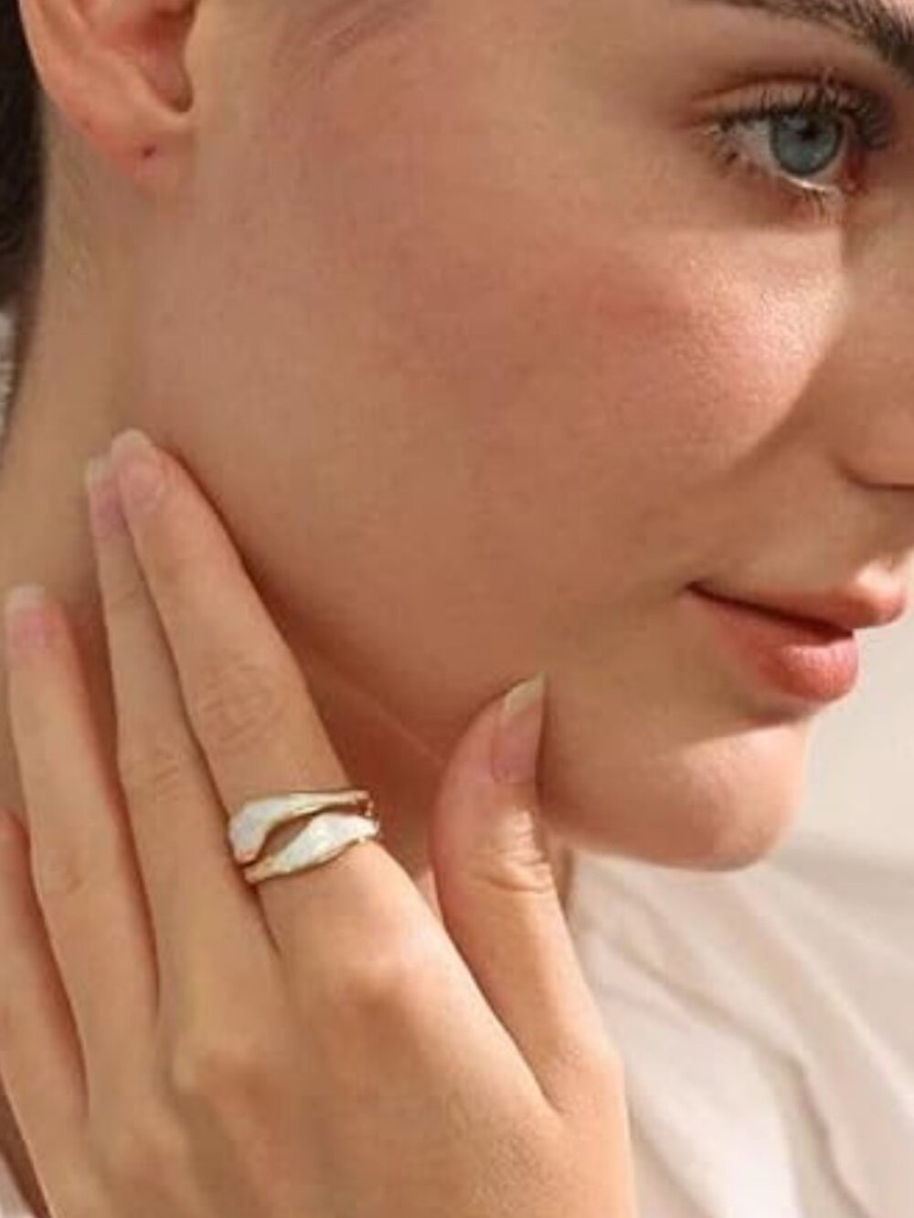 Vintage 14K Gold Plated Adjustable Wave Ring